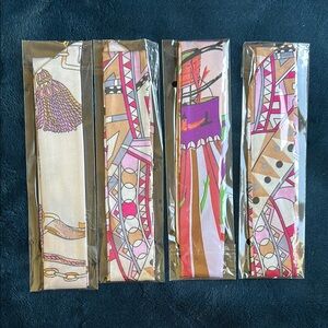 Colorful Patterned Silk Twillies set of 4